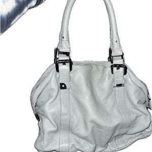 Large Gray genuine leather shoulder bag